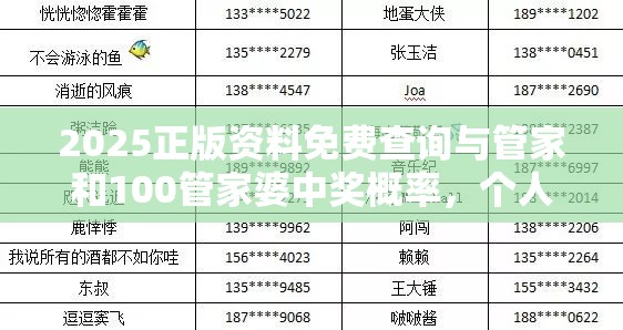 2025正版资料免费查询与管家和100管家婆中奖概率，个人释义、专家解析解释与落实?留心虚假的虚架势