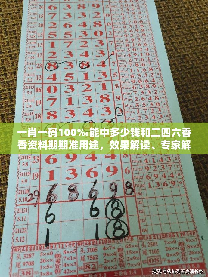 一肖一码100‰能中多少钱和二四六香香资料期期准用途，效果解读、专家解析解释与落实